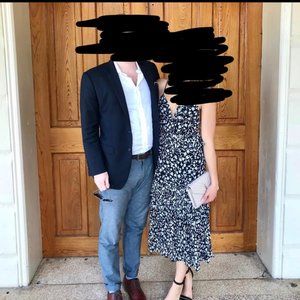 SAYLOR Black and White Floral Print dress